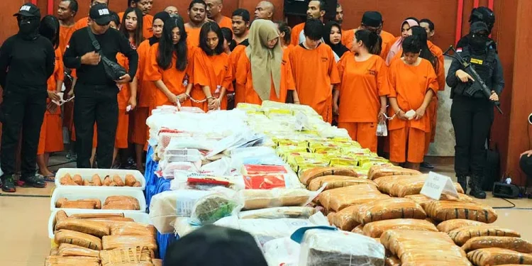Indonesia Arrests 285 in Major Drug Crackdown, Seizes Over Half a Ton of Narcotics